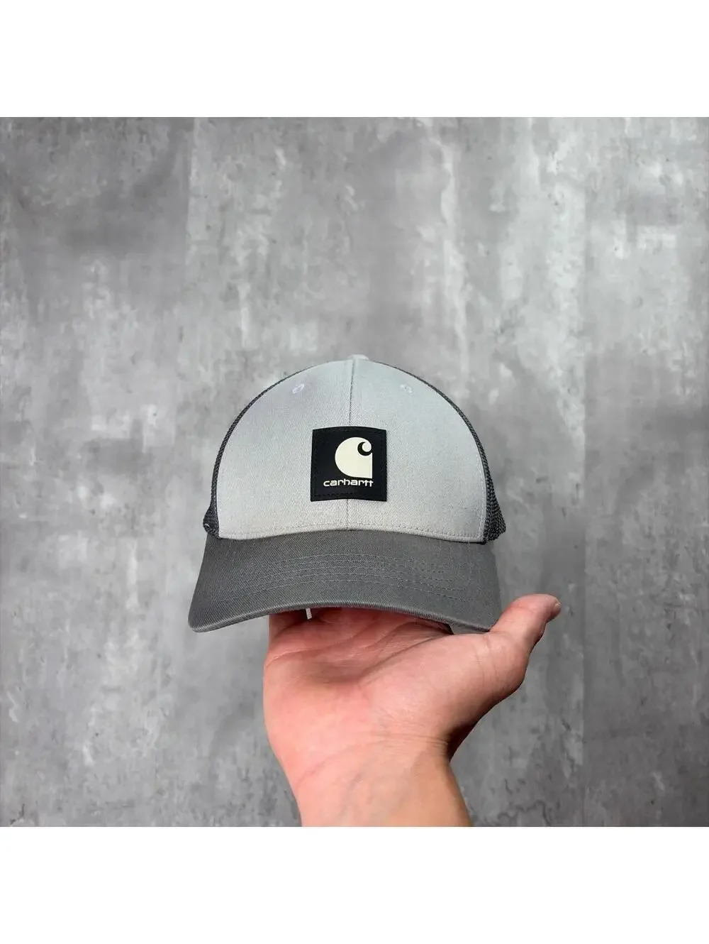 Y2K Grey Carhartt Workwear Trucker Snapback Hat